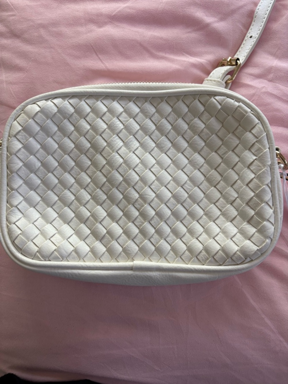 Mali + Lili Cream Woven Crossbody Bag with Adjustable Strap - Picture 8 of 11